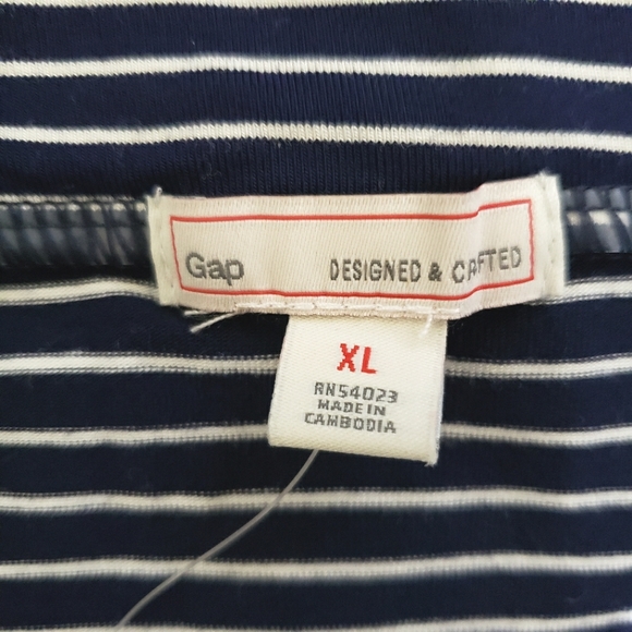 GAP Foldover Navy and White Striped Skirt Women's XL NWT - Picture 5 of 7